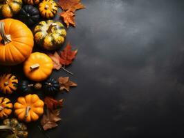 Halloween composition with copy space AI Generative photo