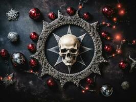Halloween composition with copy space AI Generative photo
