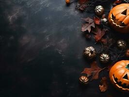 Halloween composition with copy space AI Generative photo