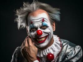 Man in a Halloween costume with a playful pose AI Generative photo