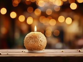 Christmas composition with copy space and bokeh background AI Generative photo