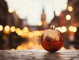 Navidad composición con Copiar espacio y bokeh antecedentes ai generativo foto