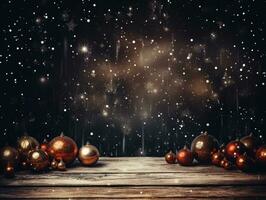 Christmas composition with copy space and bokeh background AI Generative photo