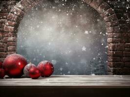 Christmas composition with copy space and bokeh background AI Generative photo