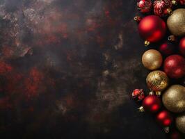 Christmas composition with copy space and bokeh background AI Generative photo