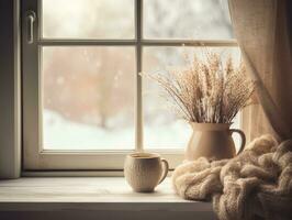 cozy winter composition AI Generative photo