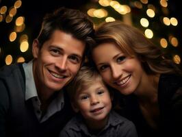 The family enjoys celebrating Christmas Eve together AI Generative photo