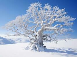Minimalist winter landscape composition AI Generative photo