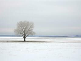 minimalista invierno paisaje composición ai generativo foto