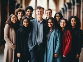 el interracial familia disfruta celebrando Navidad víspera juntos ai generativo foto