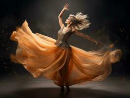 Woman attending a New Year Eve party in an elegant gown AI Generative photo
