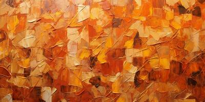 generativo ai, de cerca de pasta resumen áspero otoño colores Arte pintura textura, naranja otoño antecedentes foto