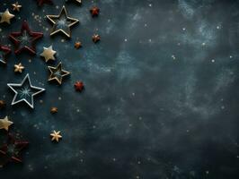 Christmas composition with copy space bokeh background AI Generative photo