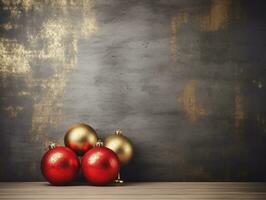 Christmas composition with copy space bokeh background AI Generative photo