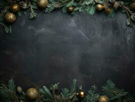 Christmas composition with copy space bokeh background AI Generative photo