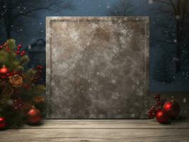 Christmas composition with copy space bokeh background AI Generative photo