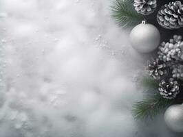 Christmas composition with copy space bokeh background AI Generative photo