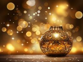 Christmas composition with copy space bokeh background AI Generative photo