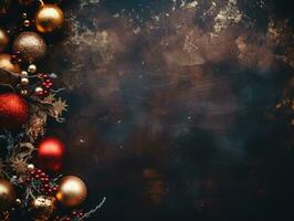 Navidad composición con Copiar espacio bokeh antecedentes ai generativo foto