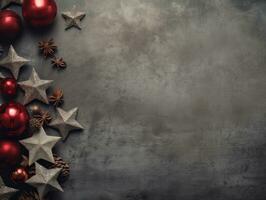 Christmas composition with copy space bokeh background AI Generative photo