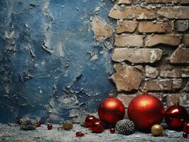 Christmas composition with copy space bokeh background AI Generative photo