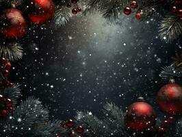 Christmas composition with copy space bokeh background AI Generative photo