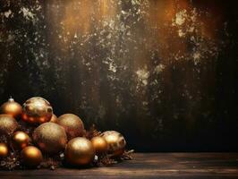 Christmas composition with copy space bokeh background AI Generative photo