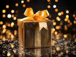 Christmas composition with copy space bokeh background AI Generative photo
