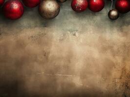 Christmas composition with copy space bokeh background AI Generative photo