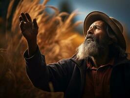 foto de emocional dinámica actitud mexicano hombre en otoño ai generativo