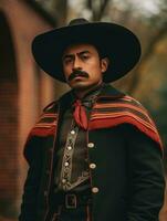 foto de emocional dinámica actitud mexicano hombre en otoño ai generativo