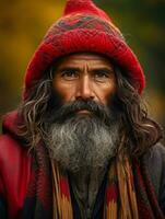 foto de emocional dinámica actitud mexicano hombre en otoño ai generativo