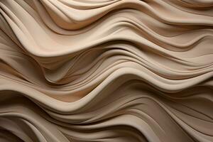 Generative AI, ivory and beige modelling clay, gypsum or ceramic background and texture, curls and flowing forms photo