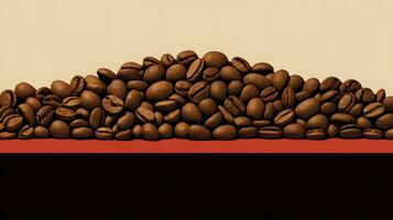 Coffee background illustration design, coffee beans, caffeine, Generative AI photo