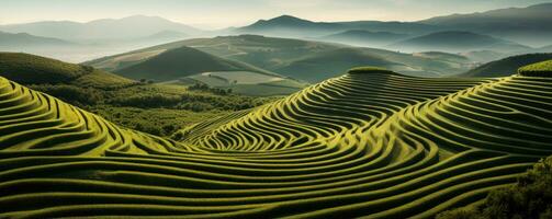 Twisted grid patterns creating a visually challenging optical illusion landscape photo