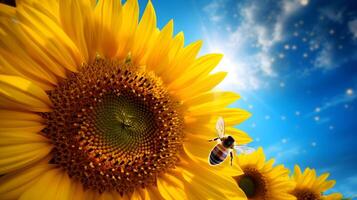 Bee or honeybee, honey comb, background, photo