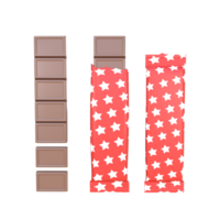 3D Rendering Milk Chocolate Bar Closed And Wrapper Opened png