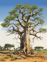 árbol de vida en el naturaleza, antecedentes fondo de pantalla, generativo ai foto