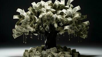 Money background wallpaper design, financial concept, rich, coins, cash, wealth, economy, Generative AI photo