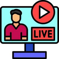 Live streaming Vector Icon Design