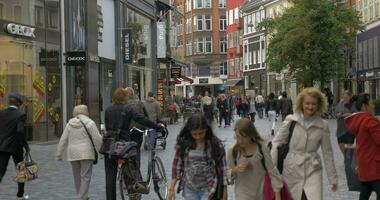 Pedestrian street Stroget in Copenhagen video
