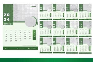 2024 calendario diseño plantilla, moderno calendario diseño en negocio estilo vector