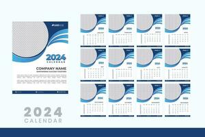 2024 calendario diseño plantilla, moderno calendario diseño en negocio estilo vector