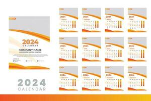 2024 Calendar Design Template, Modern  Calendar Design in Business Style vector
