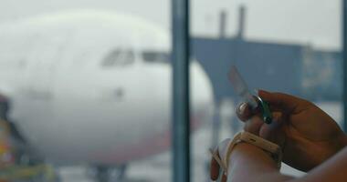 Woman with smart watch and bank card video