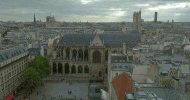 Panorama of Paris on cloudy day video