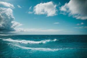 blue sky ocean. AI generated photo