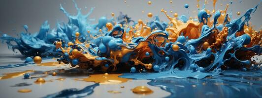 Abstract ink splash background. AI generated photo