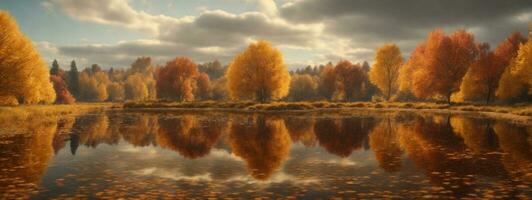 otoño escena. ai generado foto