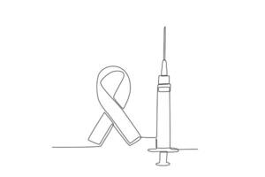 An AIDS tape and medical syringe vector